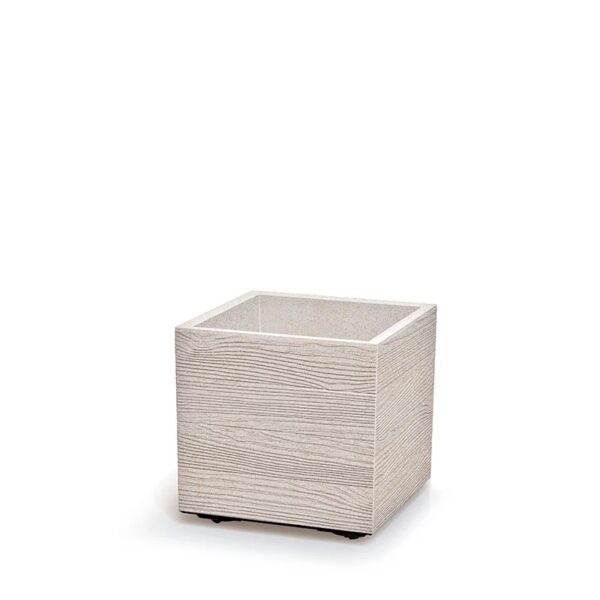 Doniczka madera square ECO wood - biały FSC MIX
