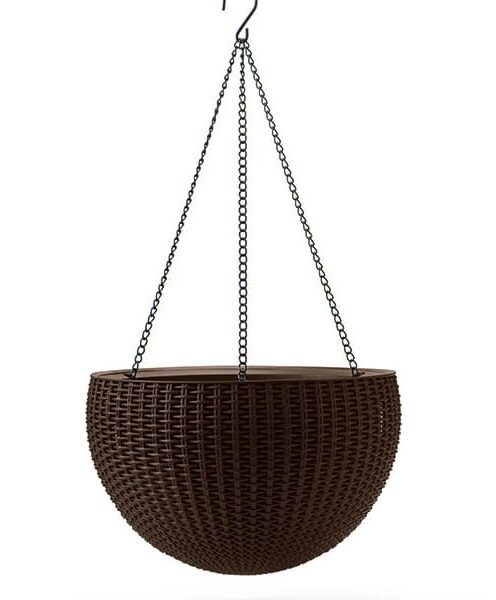 Doniczka wisząca Keter rattan 8.6L - brąz