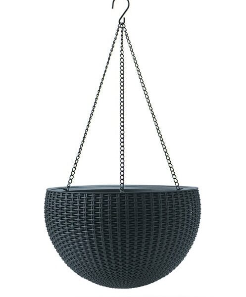 Doniczka wisząca Keter rattan 8.6L - grafit