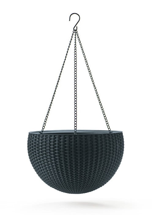 Doniczka wisząca Keter rattan 8.6L - grafit