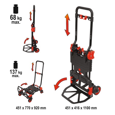 Składany wózek magazynowy 2W1 137kg