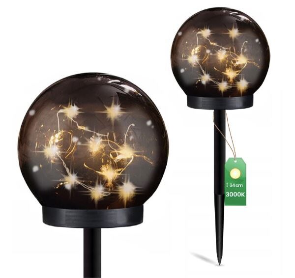 Lampa solarna kula przypalana gloris 10cm 3000K