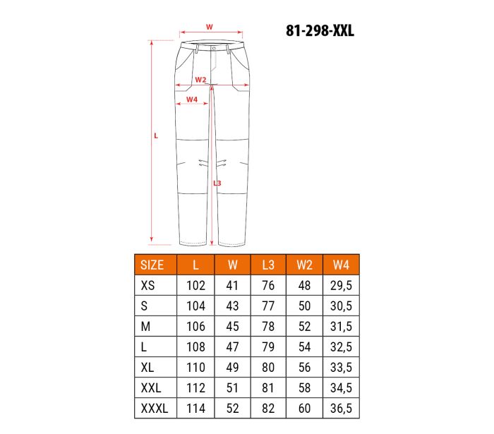 Spodnie robocze mix&match stretch brązowe rozmiar M