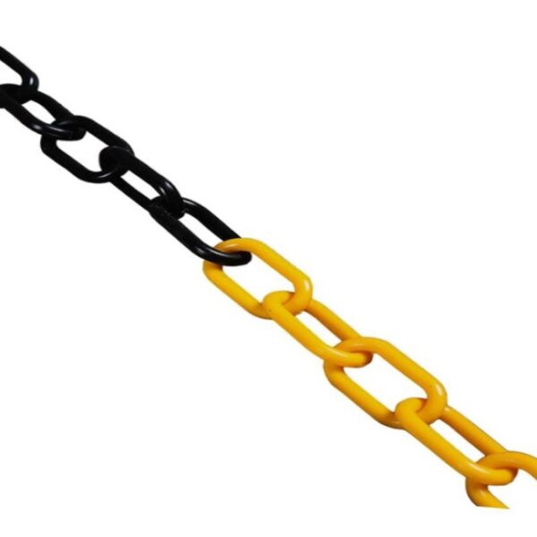 Łańcuch plastikowy żółto-czarny 6*29mm 25mb szpula