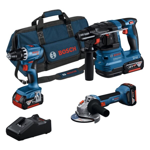 Zestaw combi GSR18V-45 + GWS18V-8 + GBH18V-22 3*4.0AH
