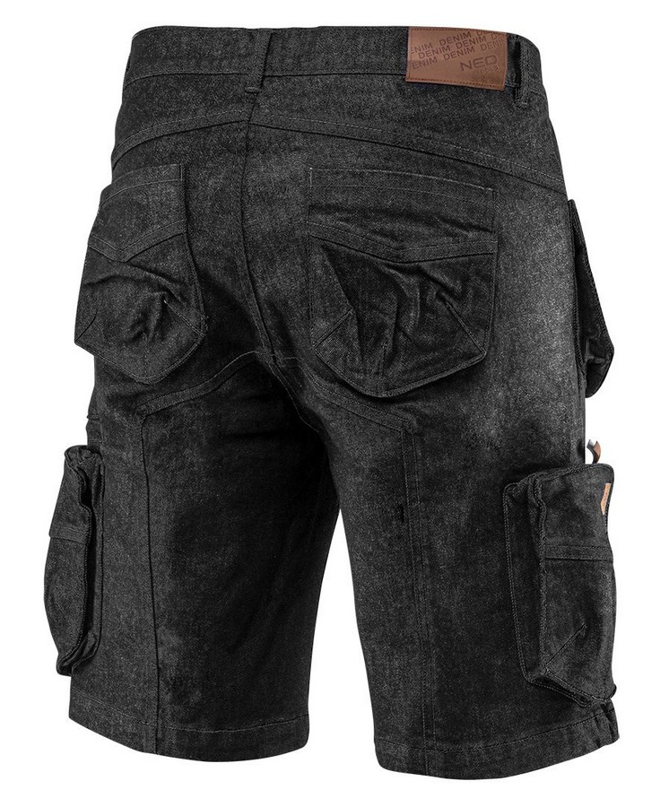 Krótkie spodenki robocze denim, czarne XL