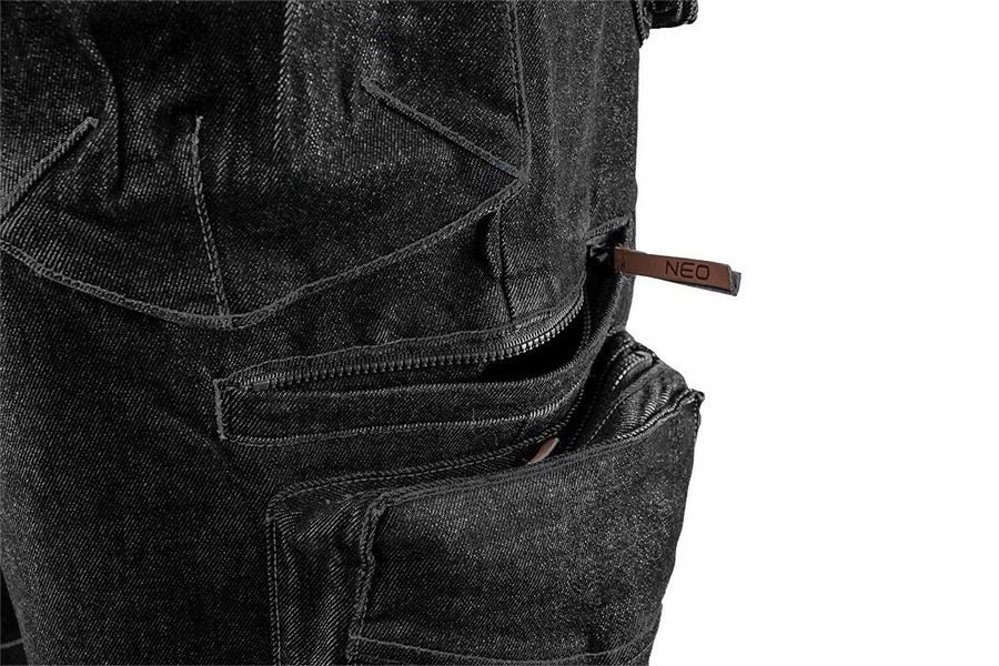 Krótkie spodenki robocze denim, czarne XL