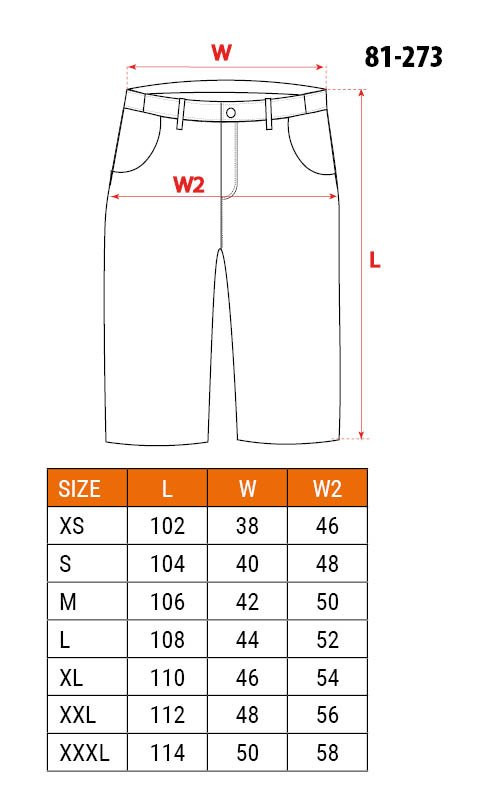 Krótkie spodenki robocze denim, czarne XL