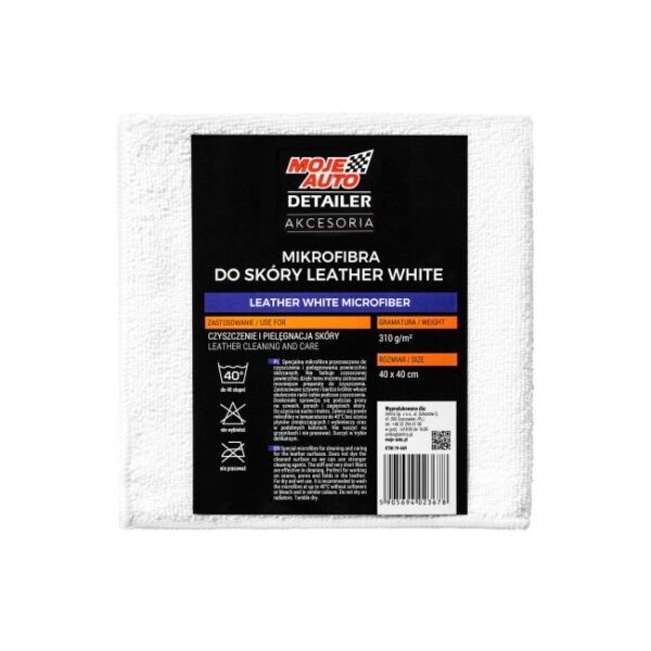 Detailer mikrofibra leather white 310g/M2 40*40, do skóry