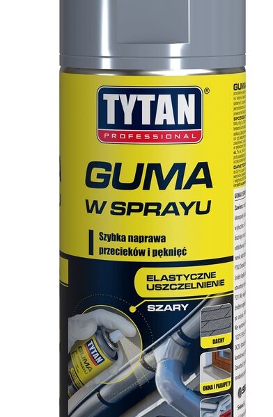 Tytan guma w sprayu 400 ml szary