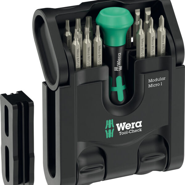 Zestaw bitów z uchwytem tool-check modular micro 21 części
