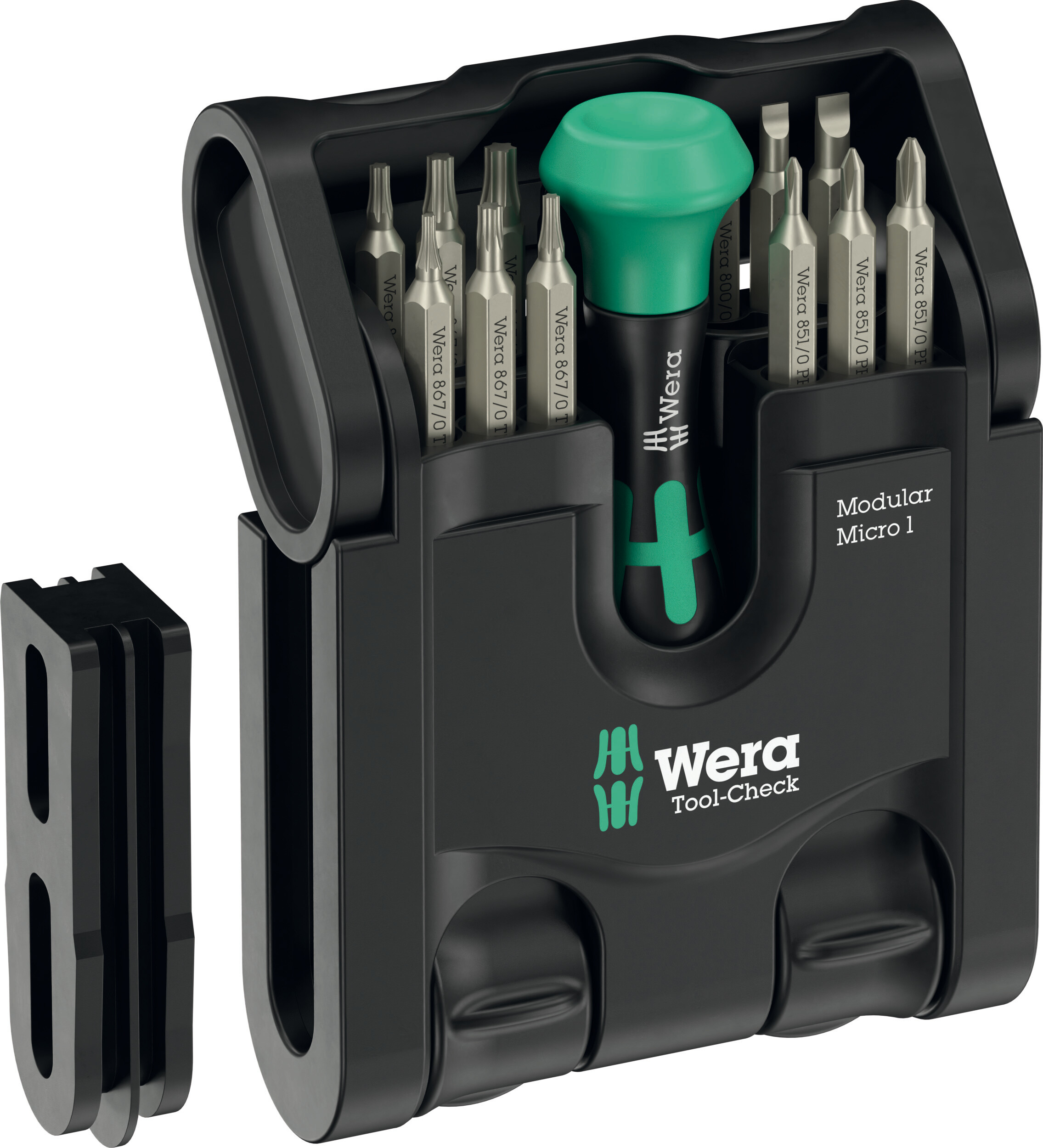 Zestaw bitów z uchwytem tool-check modular micro 21 części
