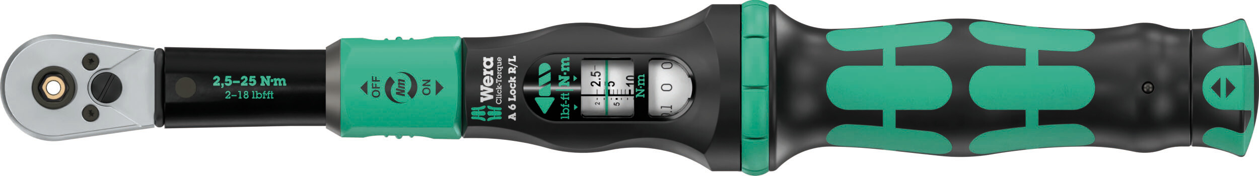 Klucz dynamometryczny click-torque A 6 R/L, 1/4' 2.5-25 NM