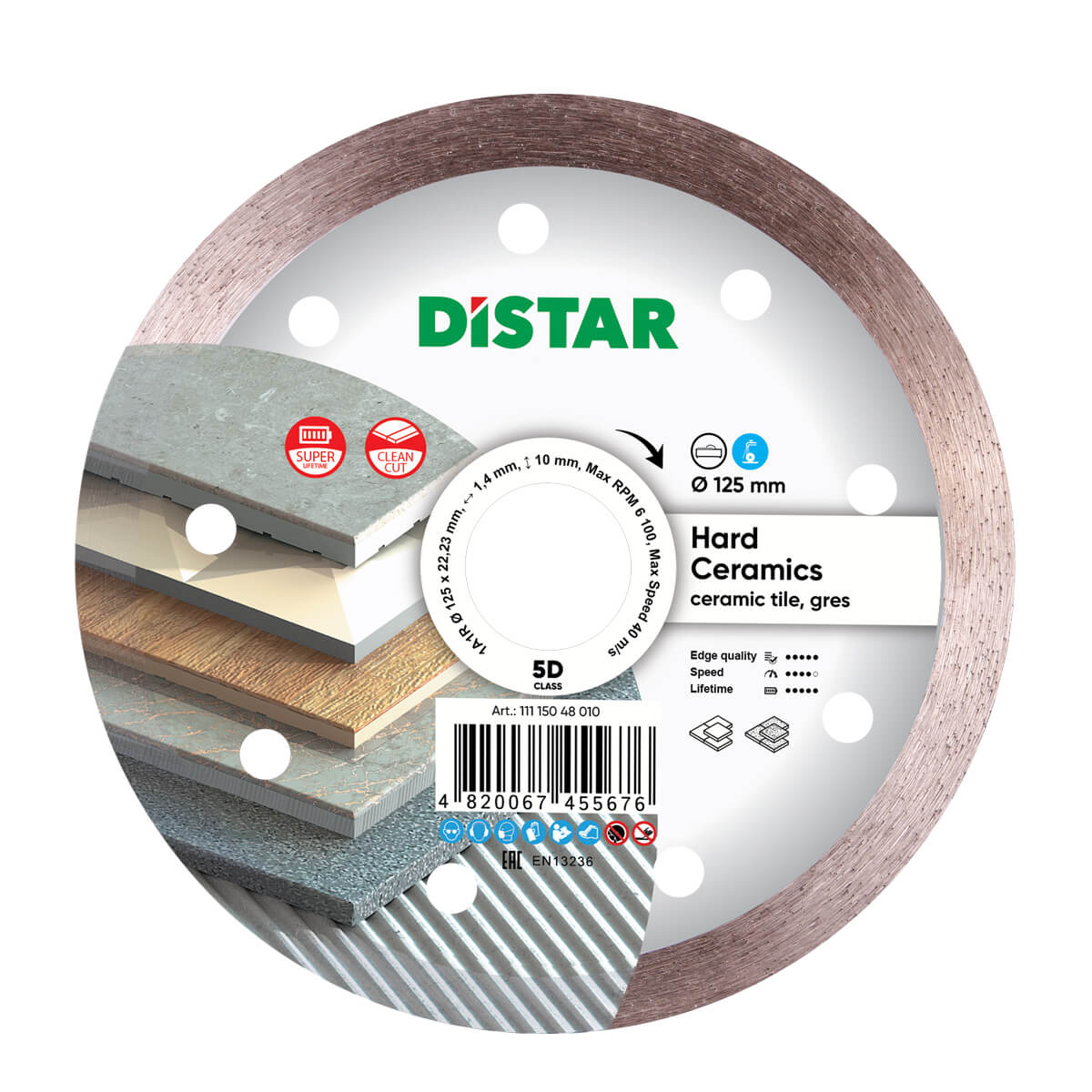 Tarcza diamentowa hard ceramics 125*1.4*22,23mm