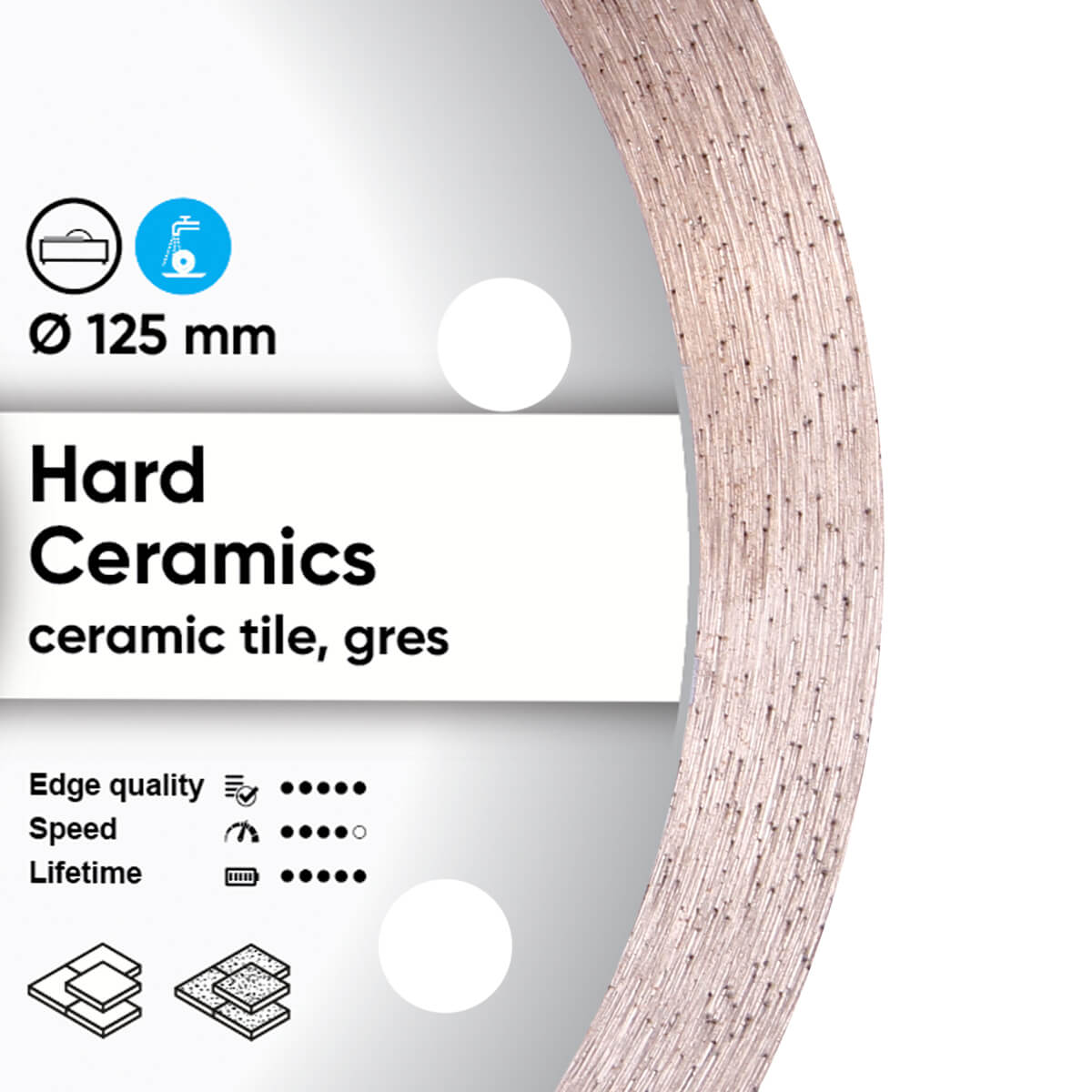 Tarcza diamentowa hard ceramics 125*1.4*22,23mm