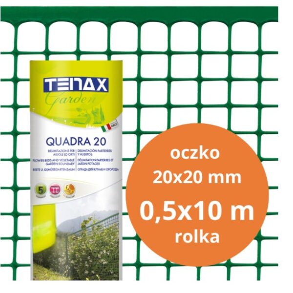 Siatka PVC quadra 20 zielona 0.5M*10mb oczko 20mm