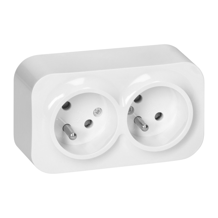 Gniazdo podwójne N/T todo 2*2P+Z IP20, 16A, 230V biały