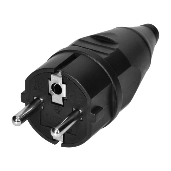 Wtyczka warsztatowa 2P+Z uni-schuko, czarny