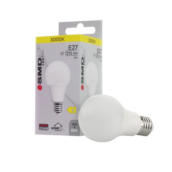 Żarówka E27 LED SMD 9W WW A60 homeline