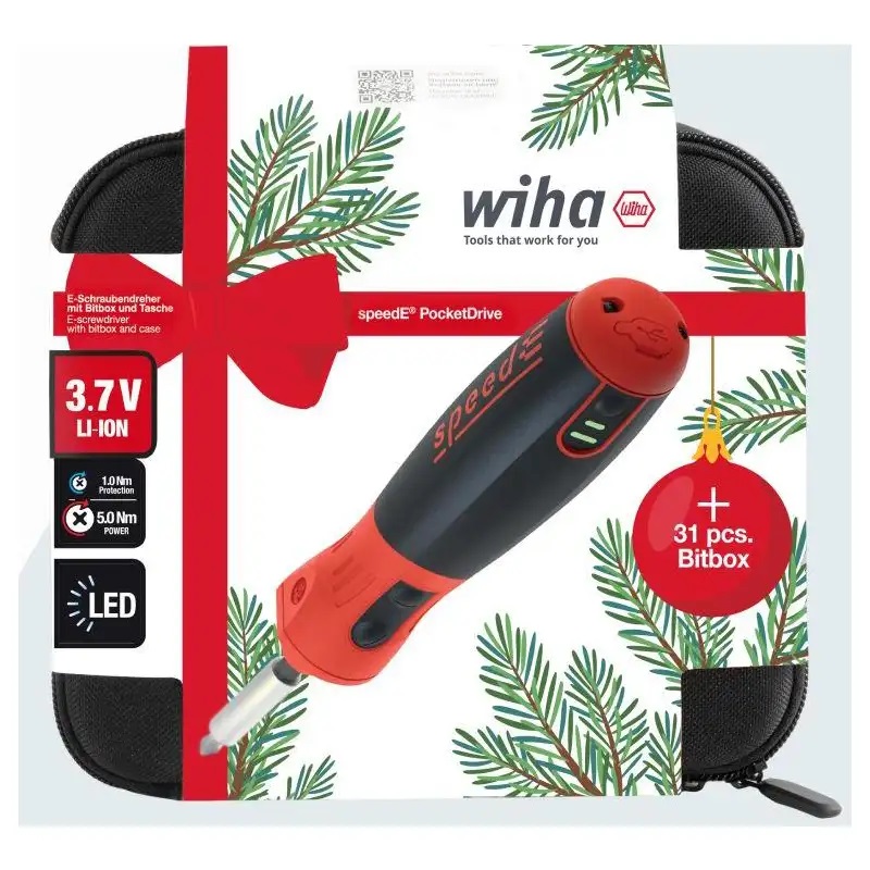 Wkrętak 3.7V speed-e pocket drive+bity OPK. świąteczne