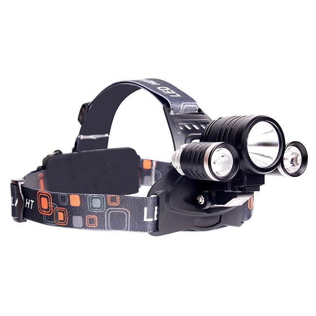 Latarka LED czołowa 5W T6 + 2X cree AKU 0478