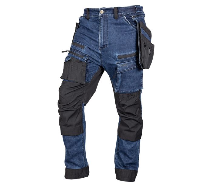 Spodnie robocze denim wzmocnienia cordura, granatowe, ROZ. M