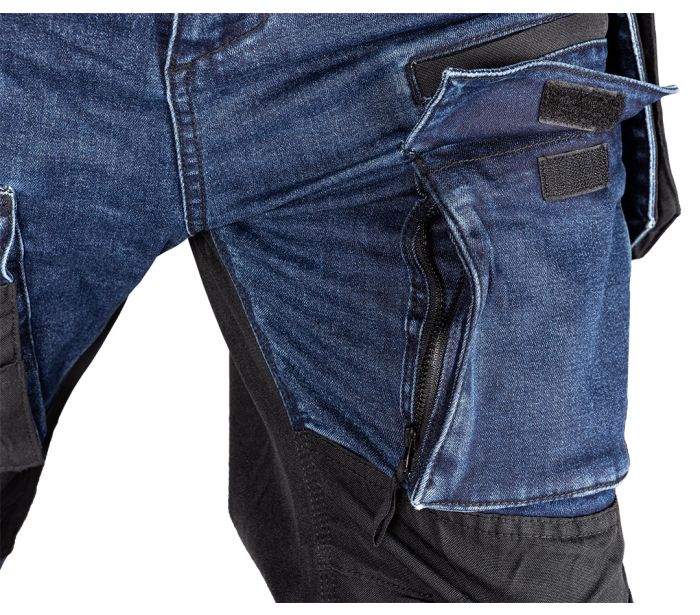 Spodnie robocze denim wzmocnienia cordura, granatowe, ROZ. M