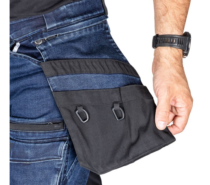 Spodnie robocze denim wzmocnienia cordura, granatowe, ROZ. M