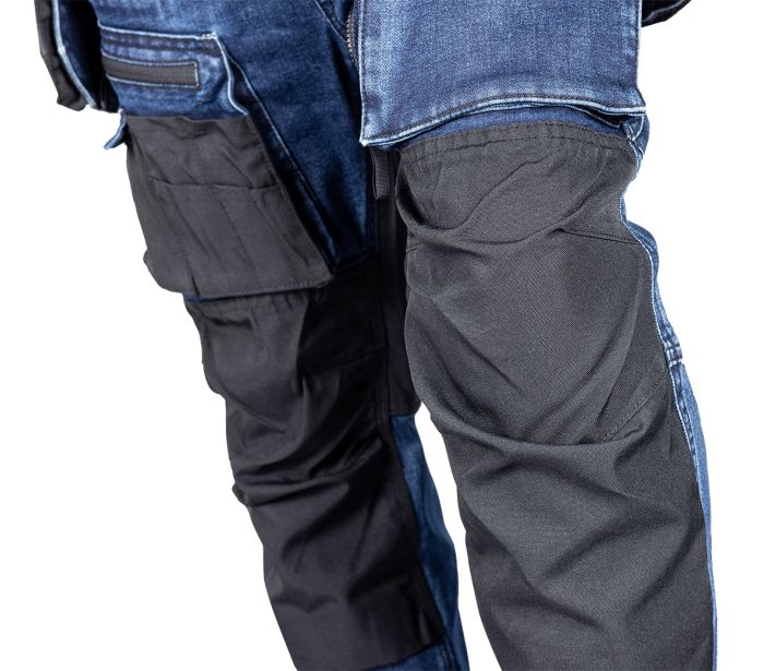 Spodnie robocze denim wzmocnienia cordura, granatowe, ROZ. M