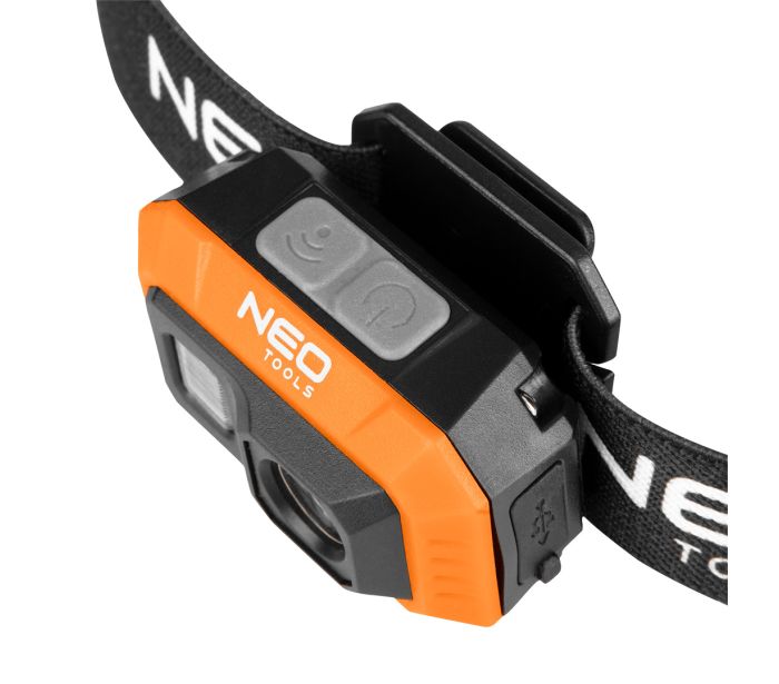 Latarka czołowa COB LED 500LM, akumulatorowa, USB