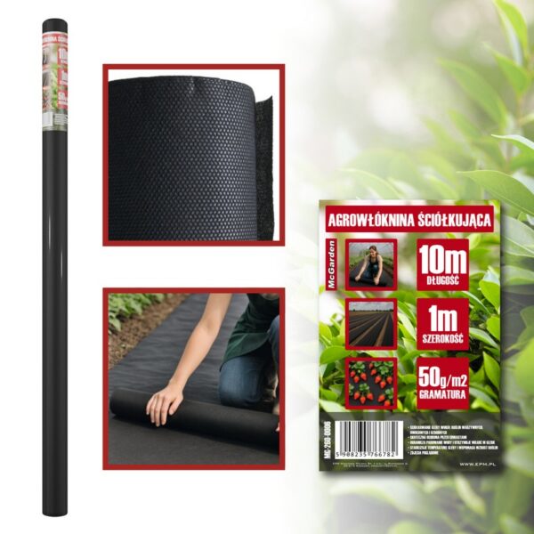 Agrowłóknina ściółkująca czarna 50g 1*10M