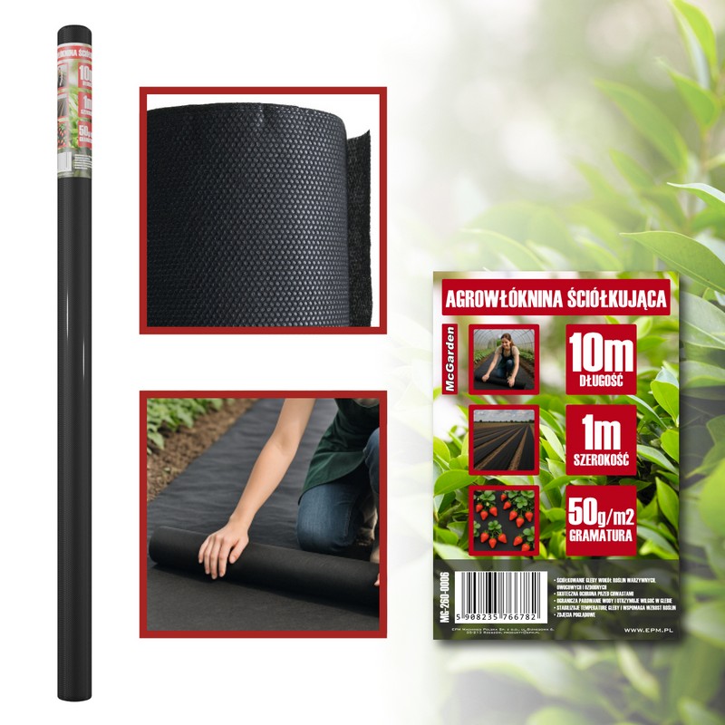 Agrowłóknina ściółkująca czarna 50g 1*10M