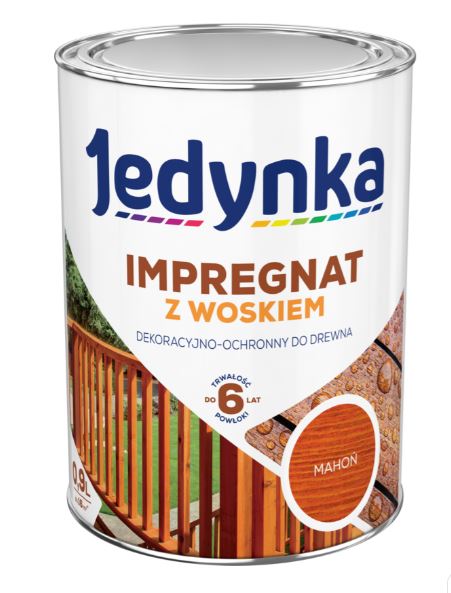 Impregnat do drewna z woskiem Jedynka mahoń 0.9L
