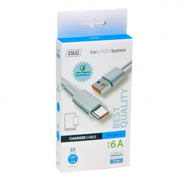 Kabel USB A - USB C 6A HQ white 2M