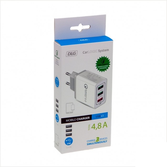 Ładowarka sieciowa 3*USB A 4.8A