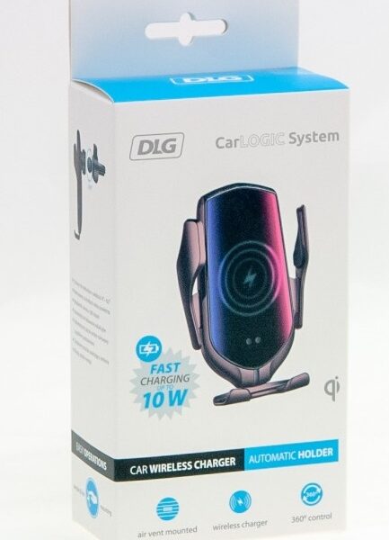 Uchwyt do telefonu na kratkę z ładowarką 10W, R1 black