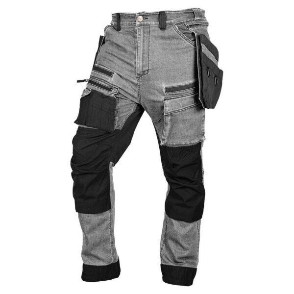 Spodnie robocze denim wzmocnienia cordura, szare, ROZ. S