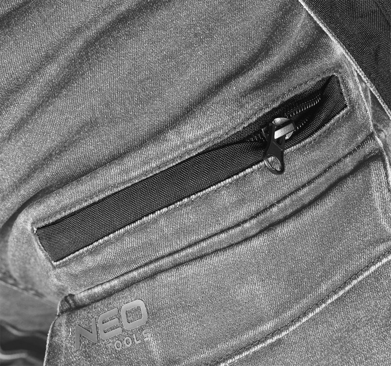 Spodnie robocze denim wzmocnienia cordura, szare, ROZ. S