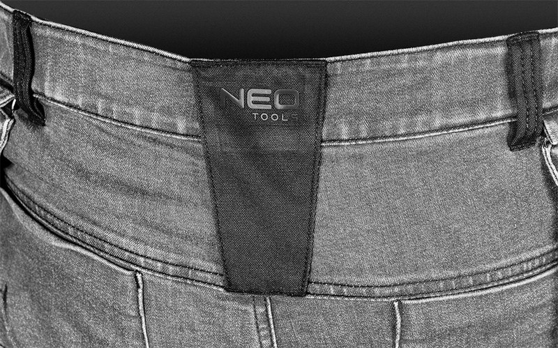 Spodnie robocze denim wzmocnienia cordura, szare, ROZ. S