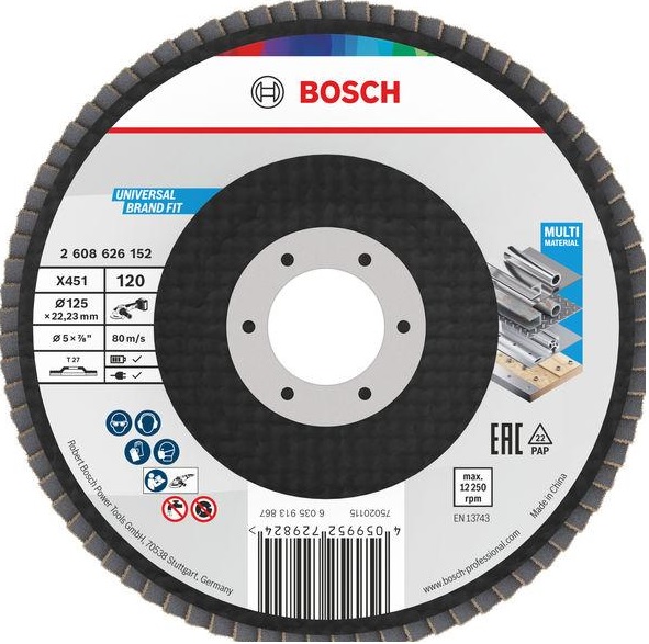 Tarcza listkowa X451 125mm T27 G120 prosta