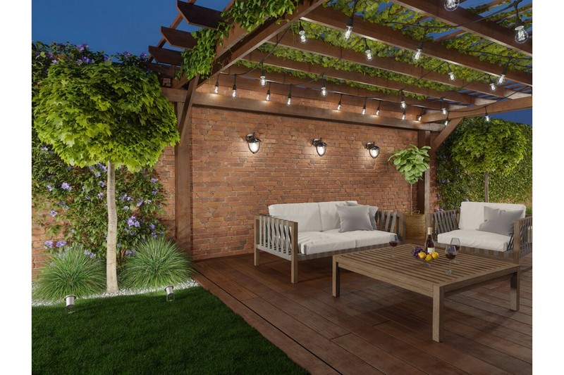 Lampa ogrodowa grande-ad kinkiet prosty dolny, czarna