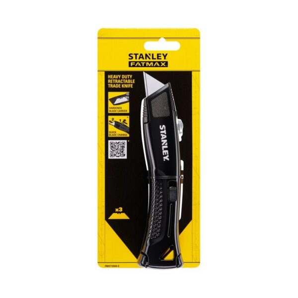 Nóż heavy duty ostrze trapez chowane metalowy czarny