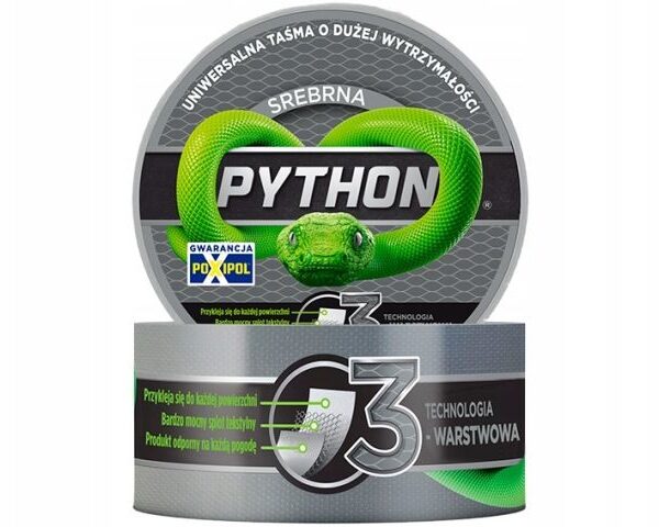 Taśma duct tape python srebrna 48mm*25M