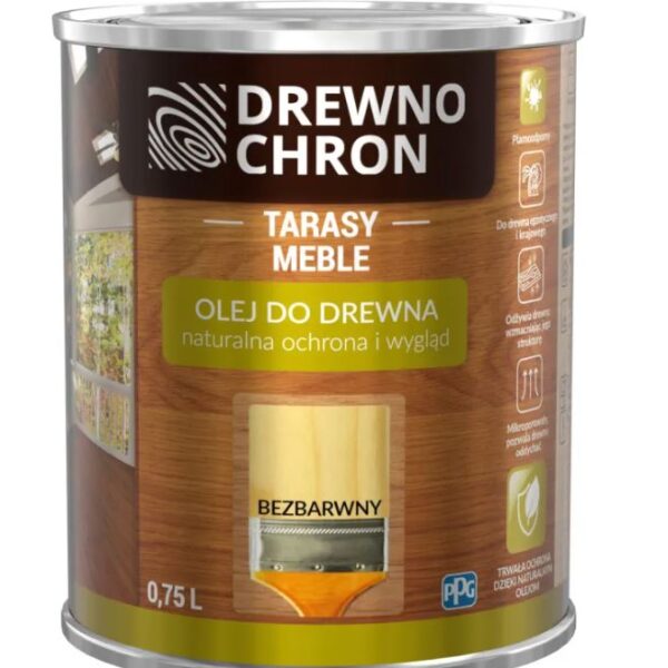 Drewnochron olej do drewna bezbarwny 0.75 L.