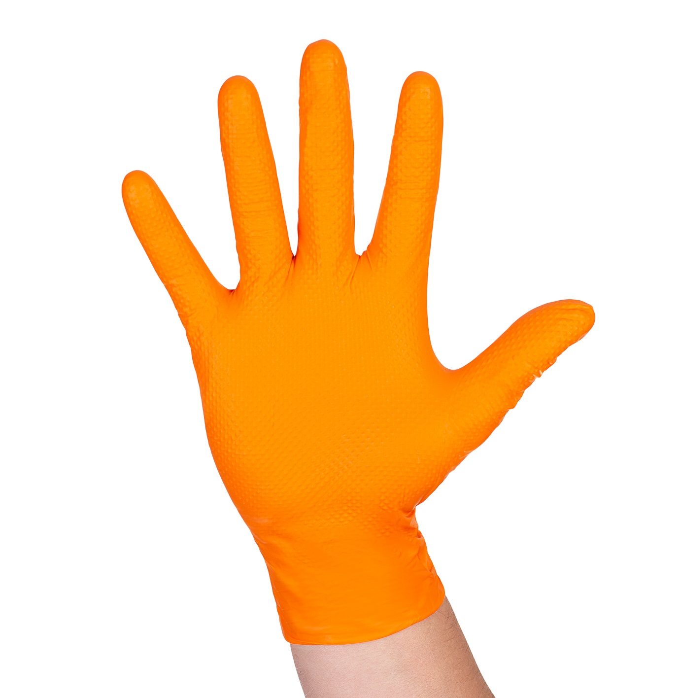 Rękawice nitrylowe wzmac. Promates grip orange XXL OP. 50szt