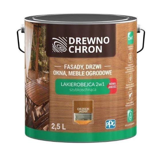 Lakierobejca zewnętrzna 2W1 orzech jasny 2.5L