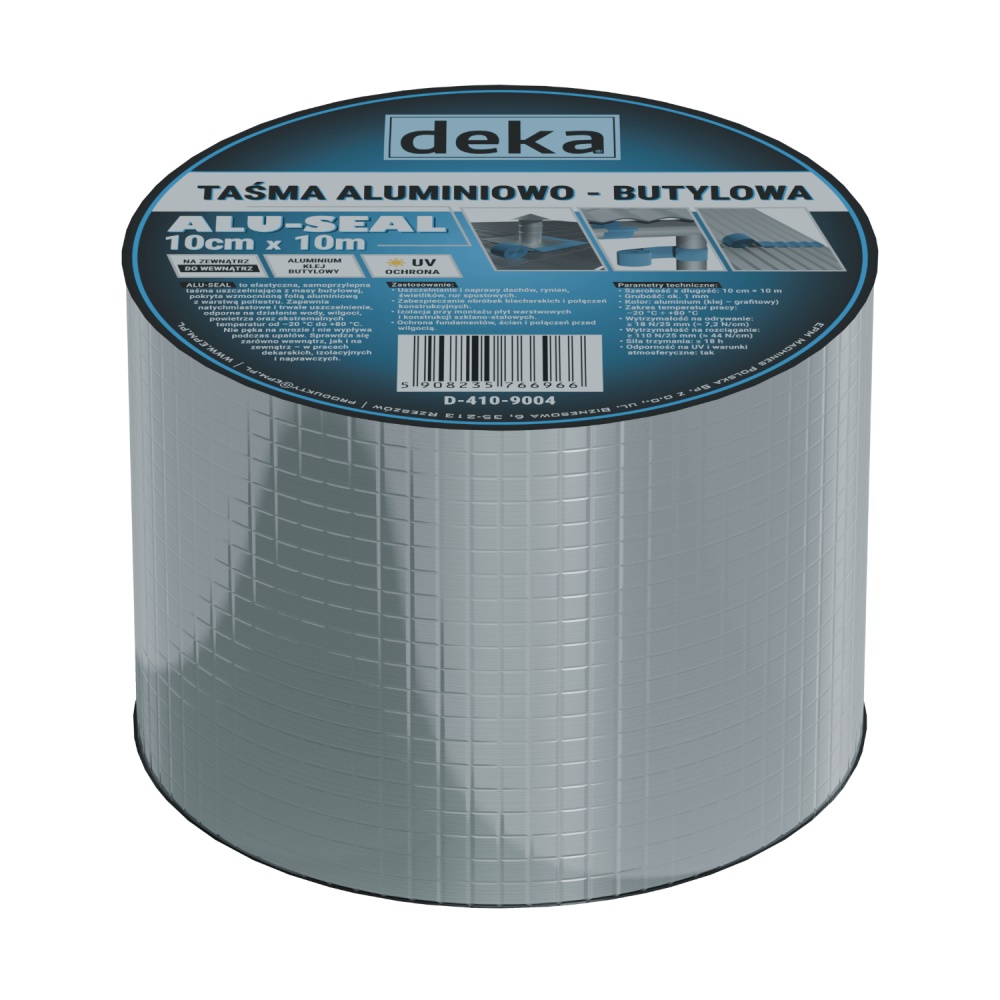 Taśma uszczelniająca dekarska alubutyl 10cm*10mb aluminiowy