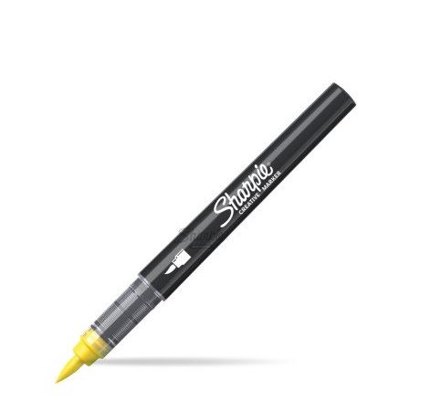 Marker akrylowy żółty pędzelkowa końcówka
