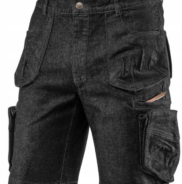 Krótkie spodenki robocze denim, czarne S