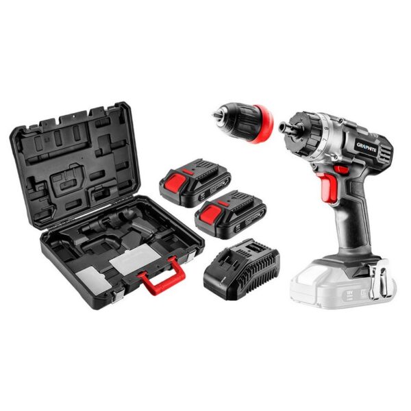 Wiertarko-wkrętarka 2*18V/2.0AH, zdejmowany uchwyt 10mm